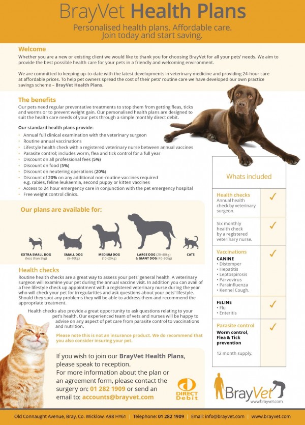 Health Plans For Your Pets | BrayVet Co. Wicklow 01-2821909